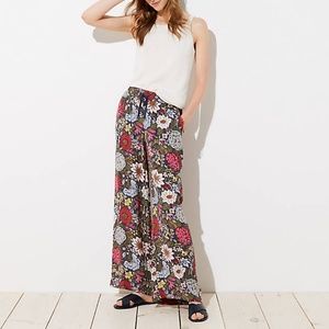 Loft Floral Wide Leg Drawstring Pants